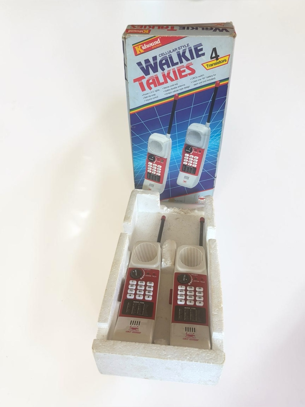 Vintage Kidsound Walkie Talkies Model 802 New Bright Tested Working Boxed